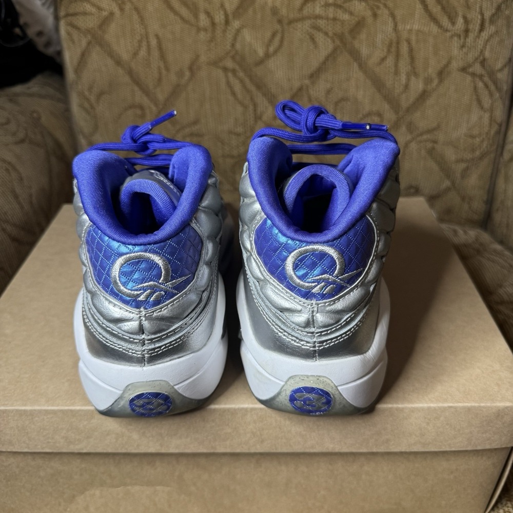 Reebok Mens Question Mid M43989 Blue‎ Basketball Shoes Sneakers Size 6.5 Nice! - Picture 6 of 8